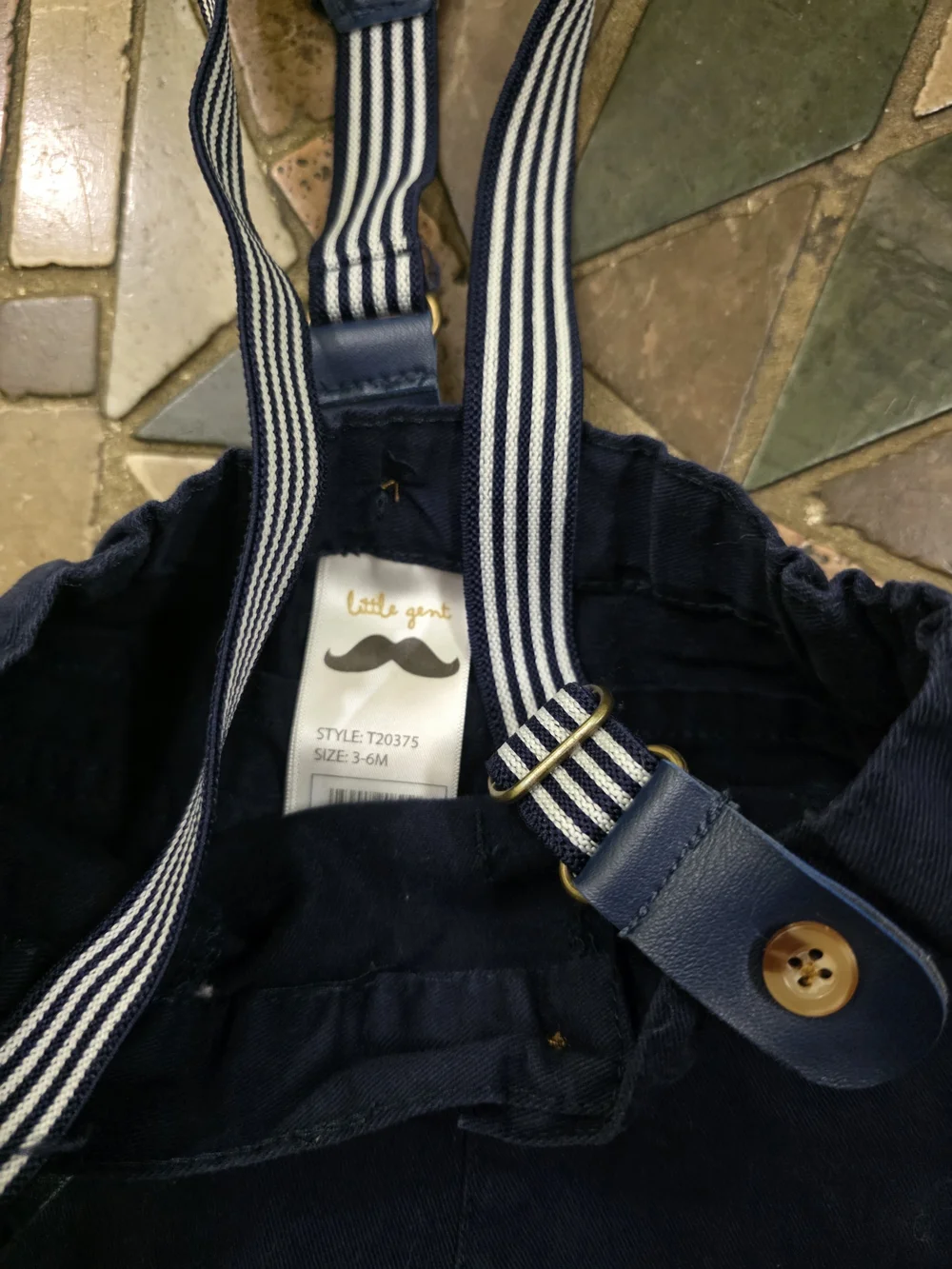 Baby B’gosh Knit Denim Jeans with Suspenders Lot Of 2 3/6  Month